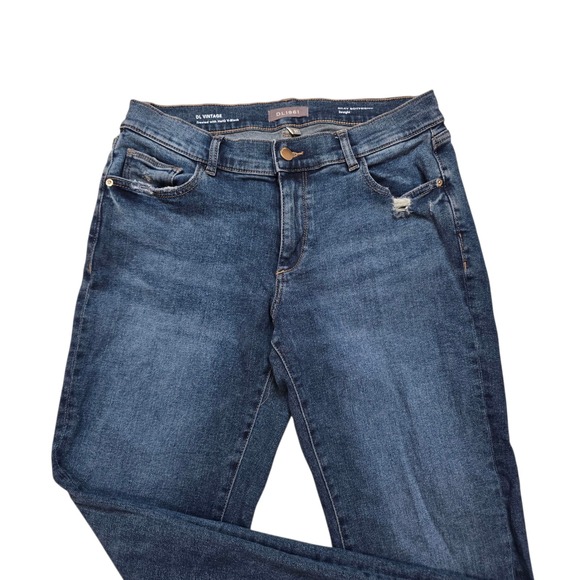 DL1961 Riley Boyfriend Jeans Straight‎ Leg Distressed Lt Seaborn Size 31 - Picture 3 of 9